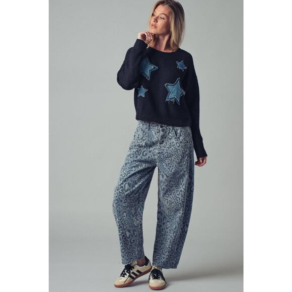 Urban Daizy Leopard Print Relaxed Straight Denim Pants - Picture 15 of 15